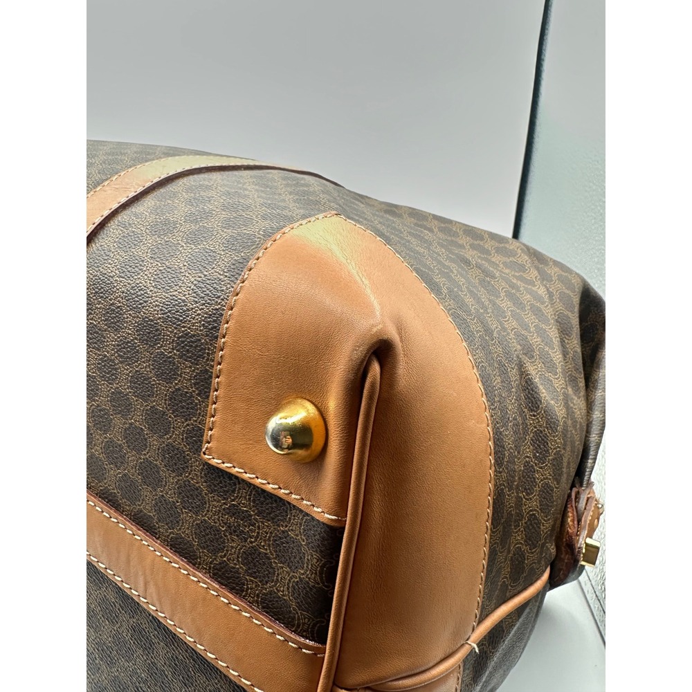 Vintage Celine Macadam Canvas Boston Bag XL Weekender Travel Duffle Carry-On - Picture 12 of 15